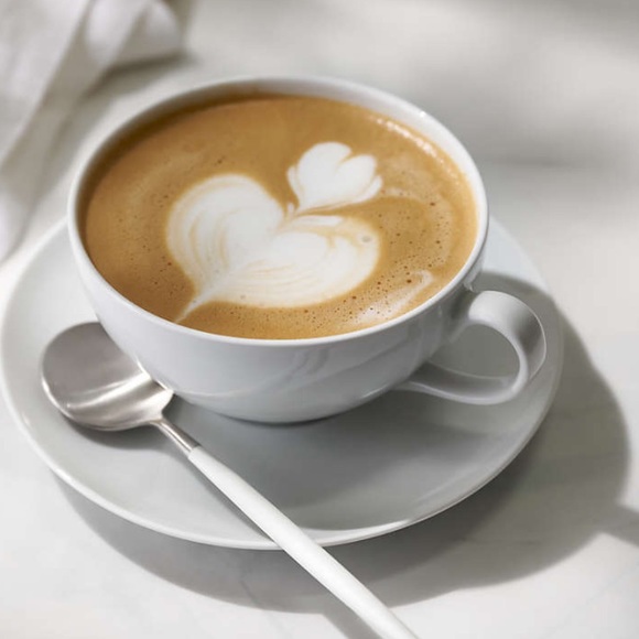 2 Piece Cups Set Crate and Barrel Cappuccino Cup White with Matching Plates - Picture 9 of 14